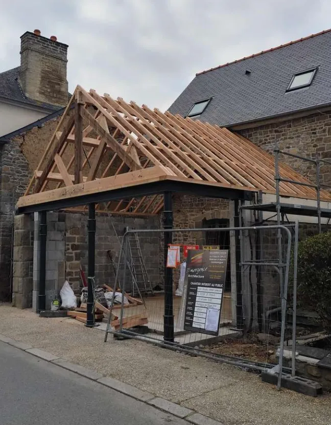 extension maison bois romille